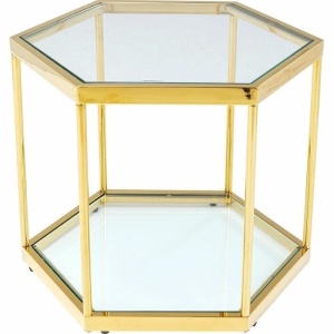 MASUTA DE CAFEA COMB GOLD 45, CONFECTIONATA DIN OTEL SI STICLA, STIL MODERN