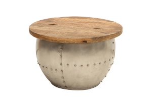 MASUTA DE CAFEA, CU SPATIU DE DEPOZITARE, DRUMP STORAGE, DESIGN VINTAGE - Img 5