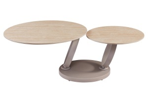 MASUTA DE CAFEA DEOSEBITA, RINGS 220CM, REALIZATA DIN CERAMICA SI METAL, CULOARE GRI SAMPANIE, INVICTA INTERIOR - Img 9