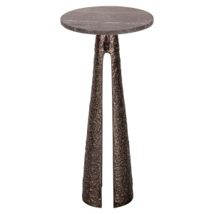 MASUTA DE CAFEA ELDORA, 214499, BRONZ, CONFECTIONATA DIN ALUMINIU SI TRAVERTIN, STIL RUSTIC
