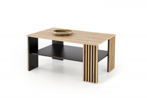MASUTA DE CAFEA FEMINA, STEJAR ARTISAN/NEGRU, DIN MDF LAMINAT, STIL MODERN