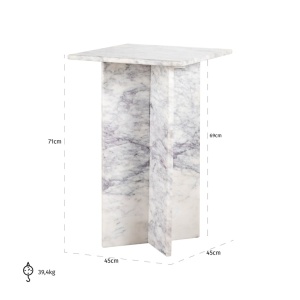 MASUTA DE CAFEA HOLMES SQUARE 45 CM, 825226, CONFECTIONATA DIN MDF SI MARMURA, STIL MODERN - Img 4