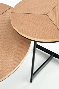 MASUTA DE CAFEA KARIDA, STEJAR/NEGRU, DIN MDF, FURNIR NATURAL SI METAL, STIL MODERN - Img 5