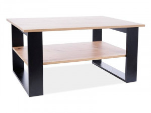 MASUTA DE CAFEA MAREA, 100 CM, STEJAR WOTAN/NEGRU, DIN PAL LAMINAT, STIL MODERN