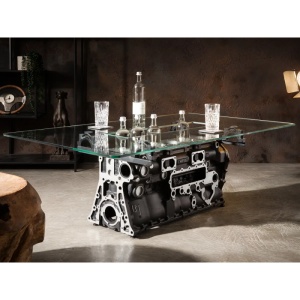 MASUTA DE CAFEA MOTOR 140CM, DIN METAL SI STICLA, ARTIM SELECTION