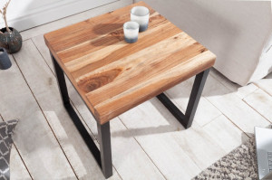 MASUTA DE CAFEA/ NOPTIERA, ELEMENTS 45CM, DIN LEMN SALCAM SI SUPORT METAL, COD 39572, ASPECT INDUSTRIAL - Img 2