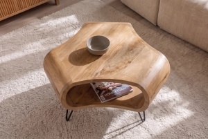 MASUTA DE CAFEA ORGANIC LIVING 70CM, REALIZATA DIN LEMN DE MANGO, CULOARE NATUR, INVICTA INTERIOR - Img 10