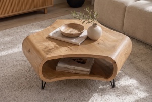 MASUTA DE CAFEA ORGANIC LIVING 90CM, REALIZATA DIN LEMN DE MANGO, CULOARE NATUR, INVICTA INTERIOR - Img 5