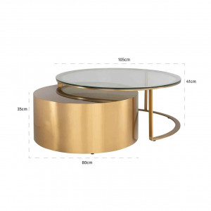 MASUTA DE CAFEA ORLAN, DIN METAL SI STICLA, STIL MODERN, RICHMOND INTERIORS - Img 2