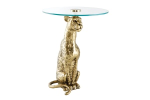 MASUTA DE CAFEA, PANTHER, 60CM, BLAT DIN STICLA SI METAL, AURIU, ARTIM GROUP SELECTION - Img 2