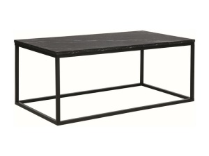MASUTA DE CAFEA ROSSI A, 110 CM, EFECT DE MARMURA NEAGRA/NEGRU, BLAT DIN PAL LAMINAT SI CADRU DIN METAL, STIL MODERN