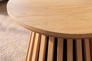 MASUTA DE CAFEA ROTUNDA VALHALLA 50CM, REALIZATA DIN LEMN DE STEJAR SI BLATUL DIN MDF SI FURNIR STEJAR, CULOARE NATUR - Img 3