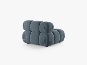 MODUL CANAPEA BELLIS, ALBASTRU DESCHIS, CU TAPITERIE DIN CATIFEA BLUVEL, MICADONI - Img 3