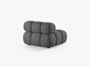 MODUL CANAPEA BELLIS, GRI, CU TAPITERIE DIN TEXTIL STRUCTURAT LIBERTY, MICADONI - Img 3