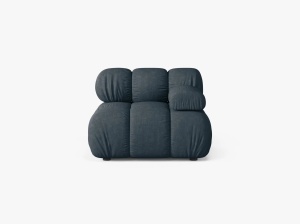 MODUL CANAPEA BELLIS, PE DREAPTA, PETROL INCHIS, CU TAPITERIE DIN TEXTIL STRUCTURAT LIBERTY, MICADONI
