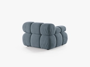 MODUL CANAPEA BELLIS, PE STANGA, ALBASTRU DESCHIS, CU TAPITERIE DIN CATIFEA BLUVEL, MICADONI - Img 3