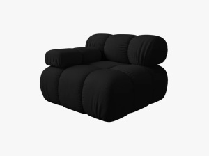 MODUL CANAPEA BELLIS, PE STANGA, NEGRU, CU TAPITERIE DIN TEXTIL 3D SONIC, MICADONI - Img 2