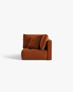MODUL CANAPEA BLOOM, CARAMIZIU, 105X97 CM, CU TAPITERIE DIN TEXTIL CATIFEA CASINO, MICADONI