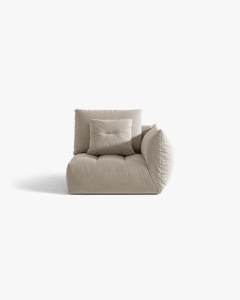MODUL CANAPEA BLOOM, PE DREAPTA, BEJ DESCHIS, 116X97 CM, CU TAPITERIE DIN TEXTIL CATIFEA CASINO, MICADONI