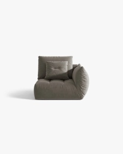 MODUL CANAPEA BLOOM, PE DREAPTA, GRI, 116X97 CM, CU TAPITERIE DIN TEXTIL CATIFEA CASINO, MICADONI