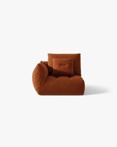MODUL CANAPEA BLOOM, PE STANGA, CARAMIZIU, 116X97 CM, CU TAPITERIE DIN TEXTIL CATIFEA CASINO, MICADONI