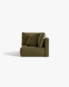 MODUL CANAPEA BLOOM, VERDE DESCHIS, 105X97 CM, CU TAPITERIE DIN TEXTIL CATIFEA CASINO, MICADONI