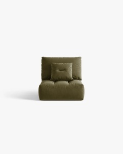 MODUL CANAPEA BLOOM, VERDE DESCHIS, 95X97 CM, CU TAPITERIE DIN TEXTIL CATIFEA CASINO, MICADONI