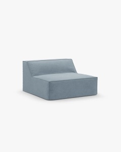 MODUL CANAPEA/COLTAR JODIE, 100X99 CM, ALBASTRU PAL, TAPITAT CU TAPITERIE DIN TEXTIL STRUCTURAT LINS, MICADONI - Img 1