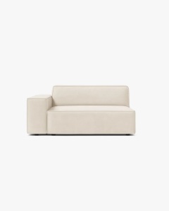 MODUL CANAPEA/COLTAR JODIE, 122X99 CM, BEJ DESCHIS, PE STANGA, TAPITAT CU TAPITERIE DIN TEXTIL CATIFEA BLUVEL, MICADONI