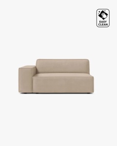 MODUL CANAPEA/COLTAR JODIE, 122X99 CM, BEJ, PE STANGA, TAPITAT CU TAPITERIE DIN TEXTIL CATIFEA VENUS, MICADONI