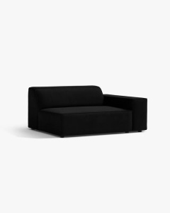 MODUL CANAPEA/COLTAR JODIE, 122X99 CM, NEGRU, PE DREAPTA, TAPITAT CU TAPITERIE DIN TEXTIL CATIFEA BLUVEL, MICADONI - Img 2