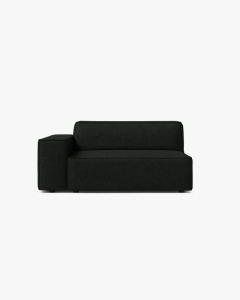 MODUL CANAPEA/COLTAR JODIE, 122X99 CM, NEGRU, PE STANGA, TAPITAT CU TAPITERIE DIN TEXTIL STRUCTURAT LIBERTY, MICADONI