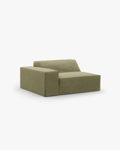 MODUL CANAPEA/COLTAR JODIE, 122X99 CM, VERDE DESCHIS, TAPITAT CU TAPITERIE DIN TEXTIL STRUCTURAT LINS, MICADONI