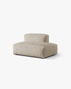 MODUL CANAPEA/COLTAR MARTINA, 133X106 CM, PE DREAPTA, BEJ DESCHIS, TAPITAT CU TAPITERIE DIN TEXTIL STRUCTURAT BOSTON, MICADONI - Img 2