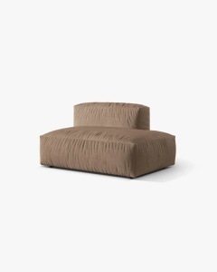 MODUL CANAPEA/COLTAR MARTINA, 133X106 CM, PE DREAPTA, BEJ INCHIS, TAPITAT CU TAPITERIE DIN TEXTIL CATIFEA VOGUE, MICADONI - Img 2