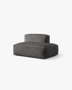 MODUL CANAPEA/COLTAR MARTINA, 133X106 CM, PE DREAPTA, GRI, TAPITAT CU TAPITERIE DIN TEXTIL CATIFEA VOGUE, MICADONI - Img 2