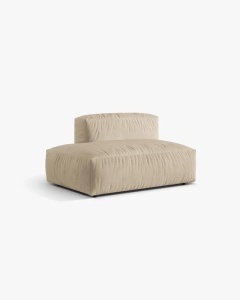 MODUL CANAPEA/COLTAR MARTINA, 133X106 CM, PE STANGA, BEJ DESCHIS, TAPITAT CU TAPITERIE DIN TEXTIL CATIFEA VOGUE, MICADONI - Img 2