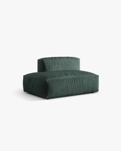 MODUL CANAPEA/COLTAR MARTINA, 133X106 CM, PE STANGA, VERDE MUSCHI, TAPITAT CU TAPITERIE DIN TEXTIL CATIFEA VOGUE, MICADONI - Img 2