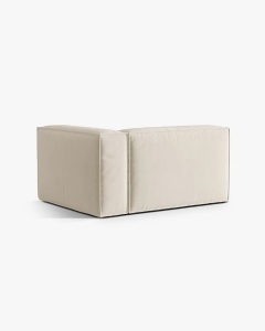 MODUL CANAPEA/COLTAR NURIA BEJ, PE DREAPTA, 145X110 CM, TAPITAT CU TAPITERIE DIN TEXTIL CATIFEA PARIS, MICADONI - Img 3