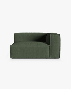 MODUL CANAPEA/COLTAR NURIA VERDE MUSCHI, PE DREAPTA, 145X110 CM, TAPITAT CU TAPITERIE DIN TEXTIL STRUCTURAT LIBERTY, MICADONI