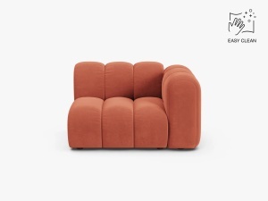 MODUL CANAPEA LUPIN, 114 CM, PE DREAPTA, CARAMIZIU, CU TAPITERIE DIN TEXTIL CATIFEA VENUS, MICADONI
