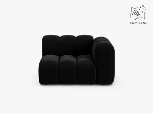 MODUL CANAPEA LUPIN, 114 CM, PE DREAPTA, NEGRU, CU TAPITERIE DIN TEXTIL CATIFEA VENUS, MICADONI