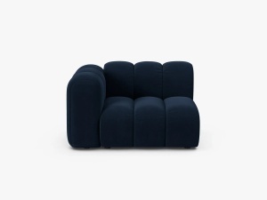 MODUL CANAPEA LUPIN, 114 CM, PE STANGA, ALBASTRU ROYAL, CU TAPITERIE DIN TEXTIL CATIFEA SALVADOR, MICADONI