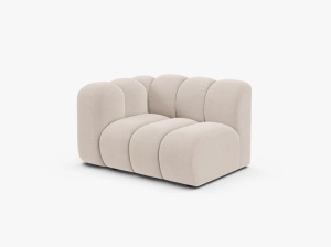 MODUL CANAPEA LUPIN, 114 CM, PE STANGA, BEJ DESCHIS, CU TAPITERIE DIN TEXTIL CATIFEA VENUS, MICADONI - Img 2