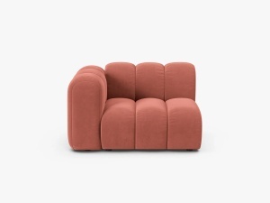 MODUL CANAPEA LUPIN, 114 CM, PE STANGA, CORAI, CU TAPITERIE DIN TEXTIL CATIFEA SALVADOR, MICADONI