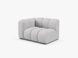 MODUL CANAPEA LUPIN, 114 CM, PE STANGA, GRI DESCHIS, CU TAPITERIE DIN TEXTIL BOUCLE BALOO, MICADONI - Img 2