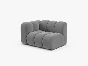 MODUL CANAPEA LUPIN, 114 CM, PE STANGA, GRI DESCHIS, CU TAPITERIE DIN TEXTIL CATIFEA VENUS, MICADONI - Img 2