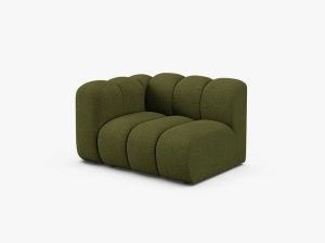 MODUL CANAPEA LUPIN, 114 CM, PE STANGA, MASLINIU INCHIS, CU TAPITERIE DIN TEXTIL BOUCLE BALOO, MICADONI - Img 2
