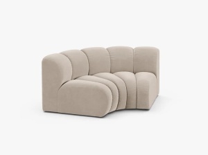 MODUL CANAPEA LUPIN, 185 CM, BEJ, CU TAPITERIE DIN TEXTIL CATIFEA SALVADOR, MICADONI - Img 2