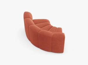 MODUL CANAPEA LUPIN, 185 CM, CORAI, CU TAPITERIE DIN TEXTIL CATIFEA VENUS, MICADONI - Img 3
